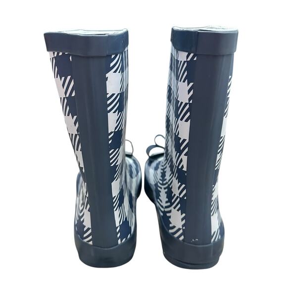 WHIM & WANDER by SWEETHONEY Navy Check Bow Rain Boots 1 - Picture 3 of 8